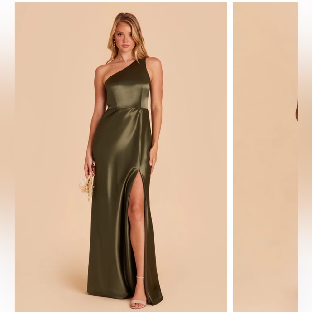Birdy Grey Asymmetrical Green One-Shoulder Gown